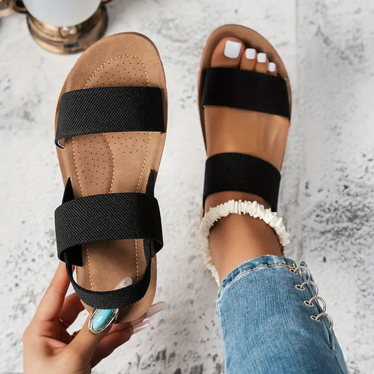 Women’s Elastic Wedge Sandals – Comfortable Summer Walking Shoes