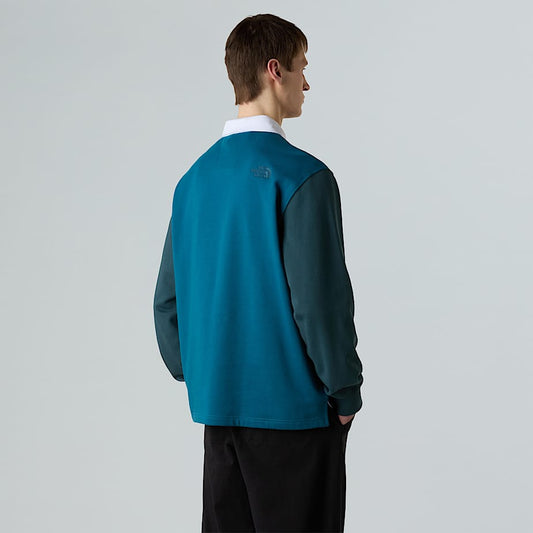 Herren-Rugby-Shirt im Relaxed Fit mit Farbblock-Design