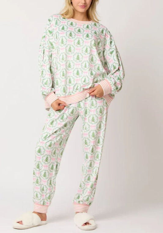 Damen Weihnachtspyjama-Set (2 kaufen, kostenloser Versand)