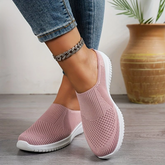 Women’s Breathable Knit Walking Shoes – Lightweight Slip-On Comfort