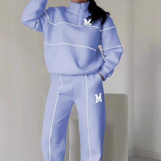 Womens 2 Piece Outfits Lounge Hoodless Pullover Sweatshirt Sweatsuit Sets Sweatshirt Baggy Fashion Sweatpants With Pockets