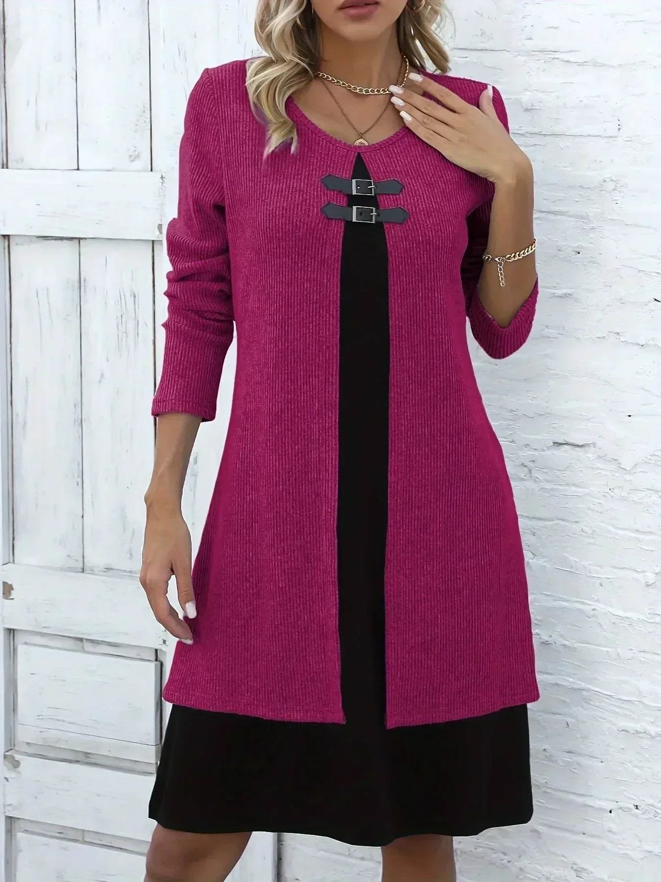 Elegantes Damen Langarmkleid