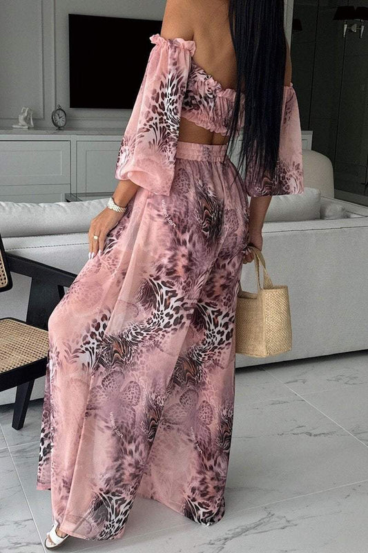 Bedruckter Chiffon-Freizeitanzug für Damen