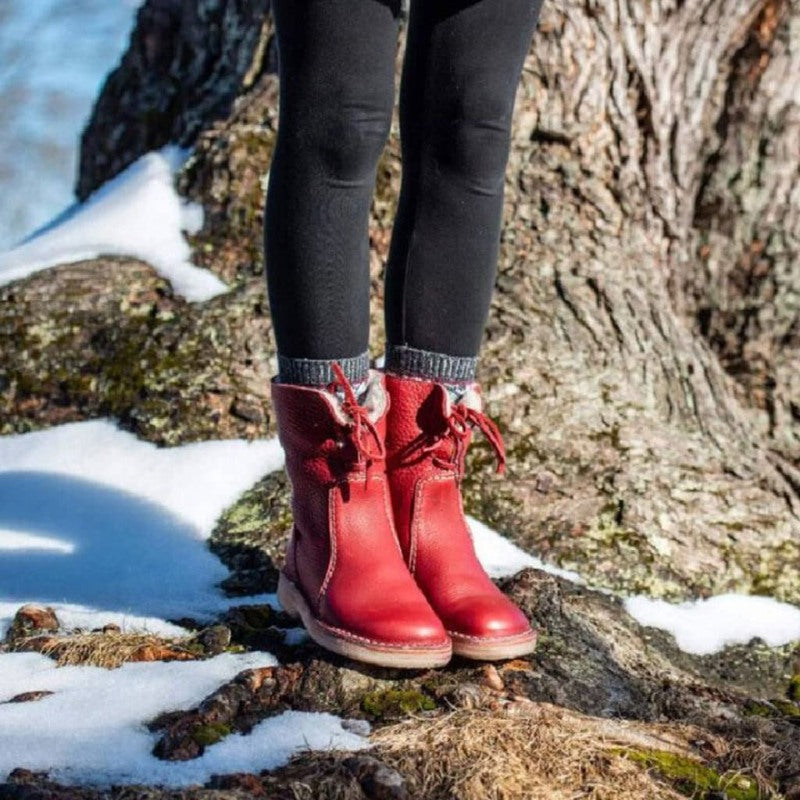 Waterproof Wool Lined Leather Orthopaedic Snow Boots