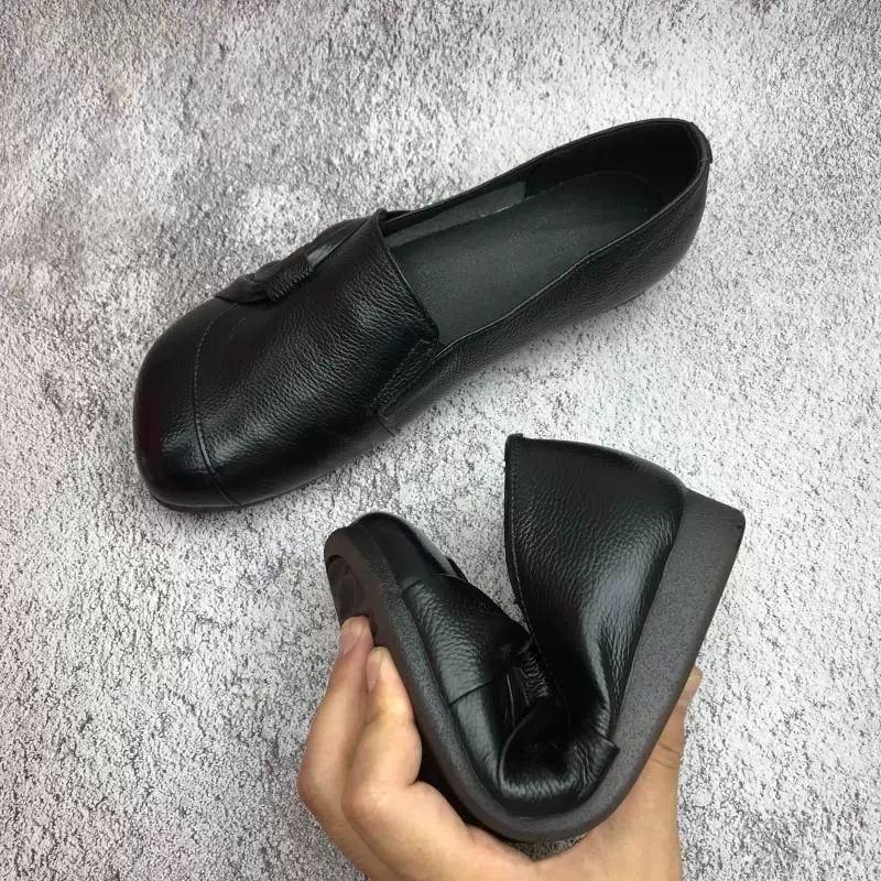 Women's leather soft-soled non-slip shoes