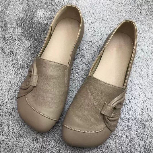 Women's leather soft-soled non-slip shoes