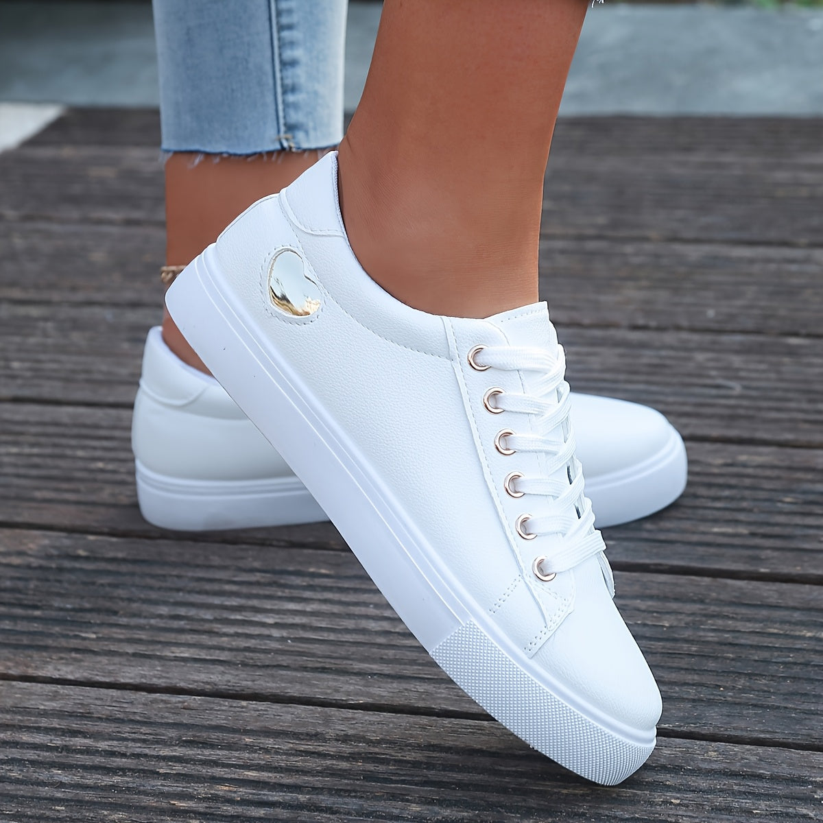 Weiße Low-Top Bequeme Orthopädische Sportsneaker