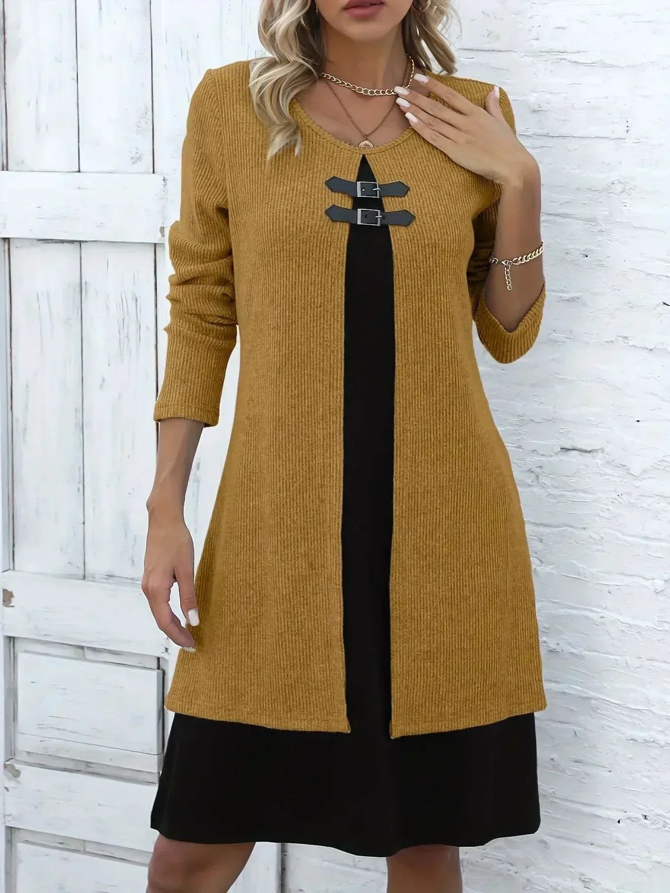 Elegantes Damen Langarmkleid