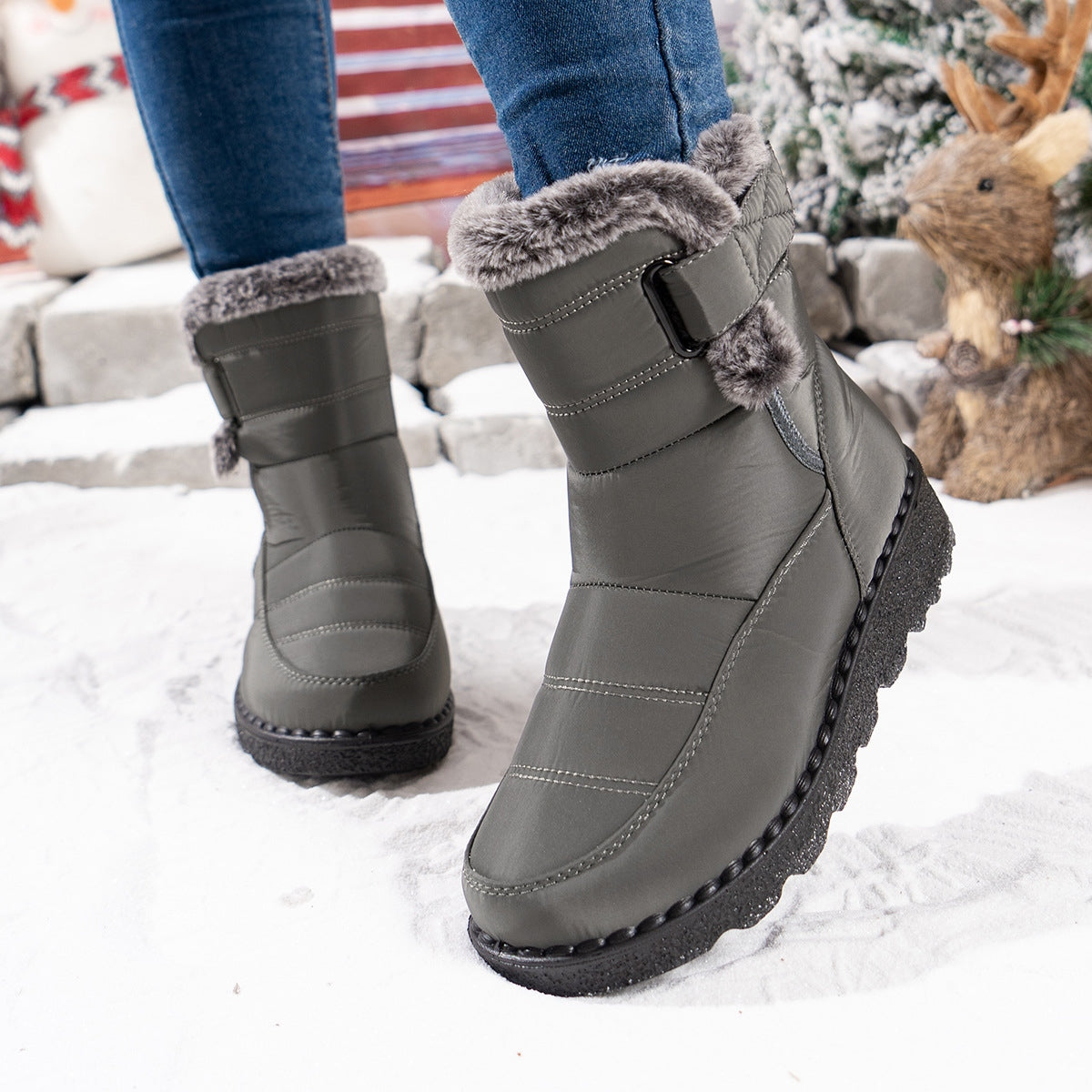 Damen Knöchel Pelz Schnee Winterstiefel