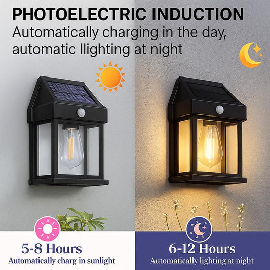 2-Pack Solar Motion Sensor Wall Lights for Outdoor Security
