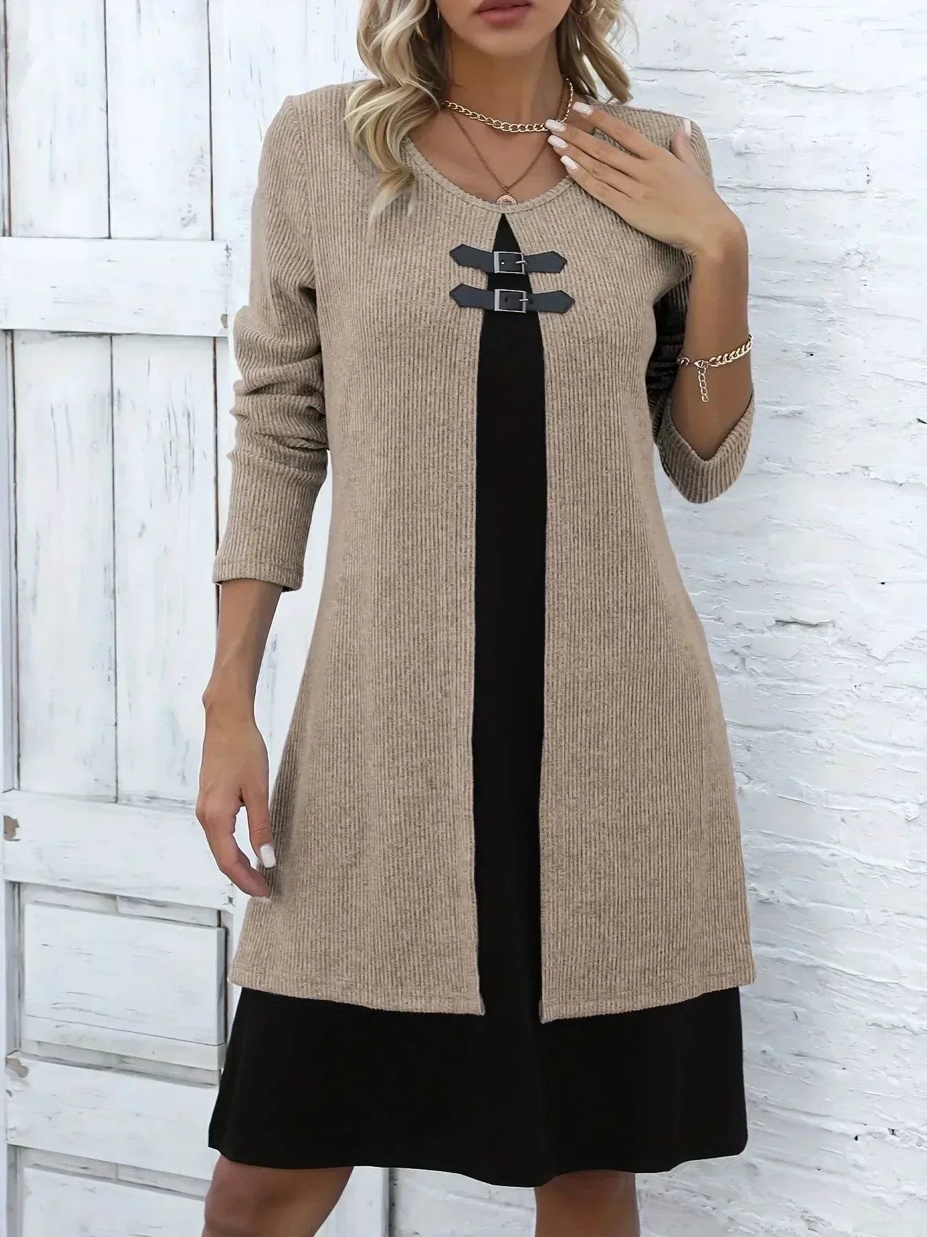 Elegantes Damen Langarmkleid