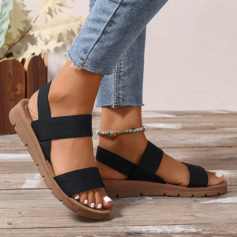 Elastische Damen-Keilsandalen – Bequeme Sommer-Laufschuhe