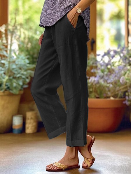 Leinen-Baumwoll-Leinen-Loose-Pants