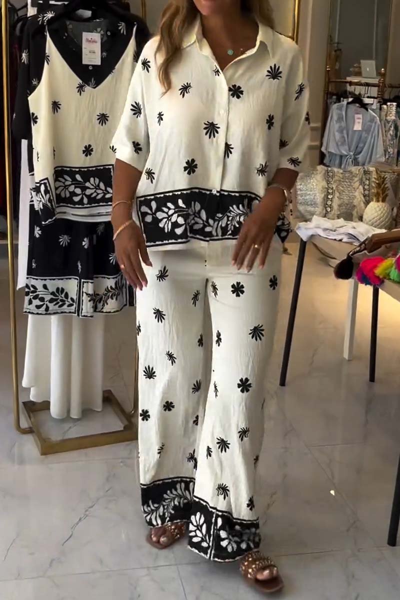 Lässiges zweiteiliges Set für Damen mit Print