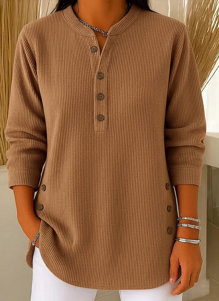 Women's Solid Colour Crew Neck Long Sleeve Casual Knit Pullover