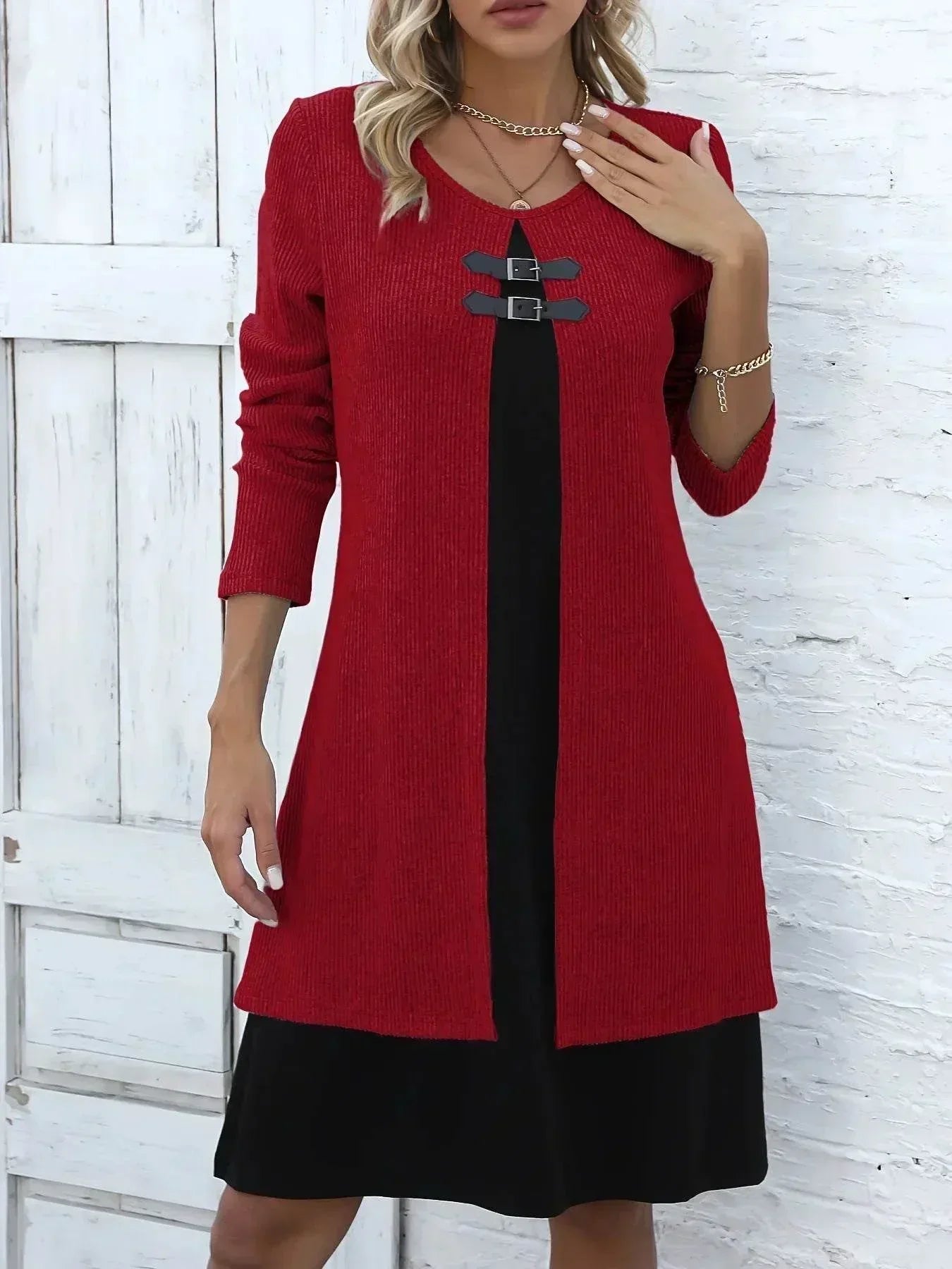 Elegantes Damen Langarmkleid