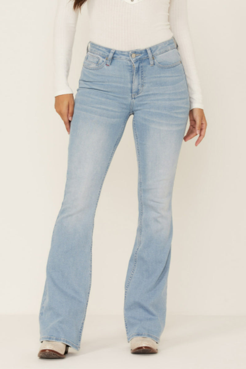 Damen Retro Bootcut Hose mit mittlerer Bundhöhe (2 kaufen, kostenloser Versand)