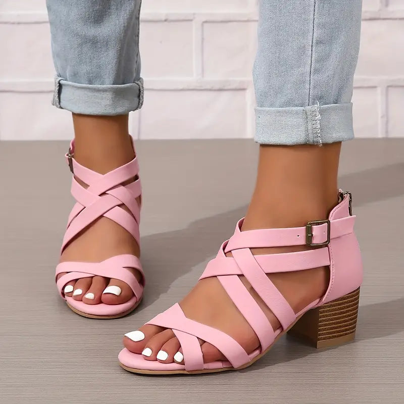 Women's Retro Stacked Heeled Orthopedic Sandals