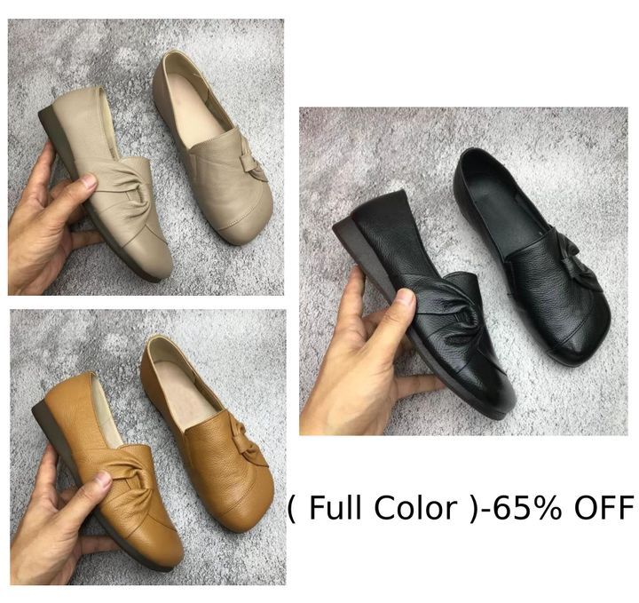 Women's leather soft-soled non-slip shoes
