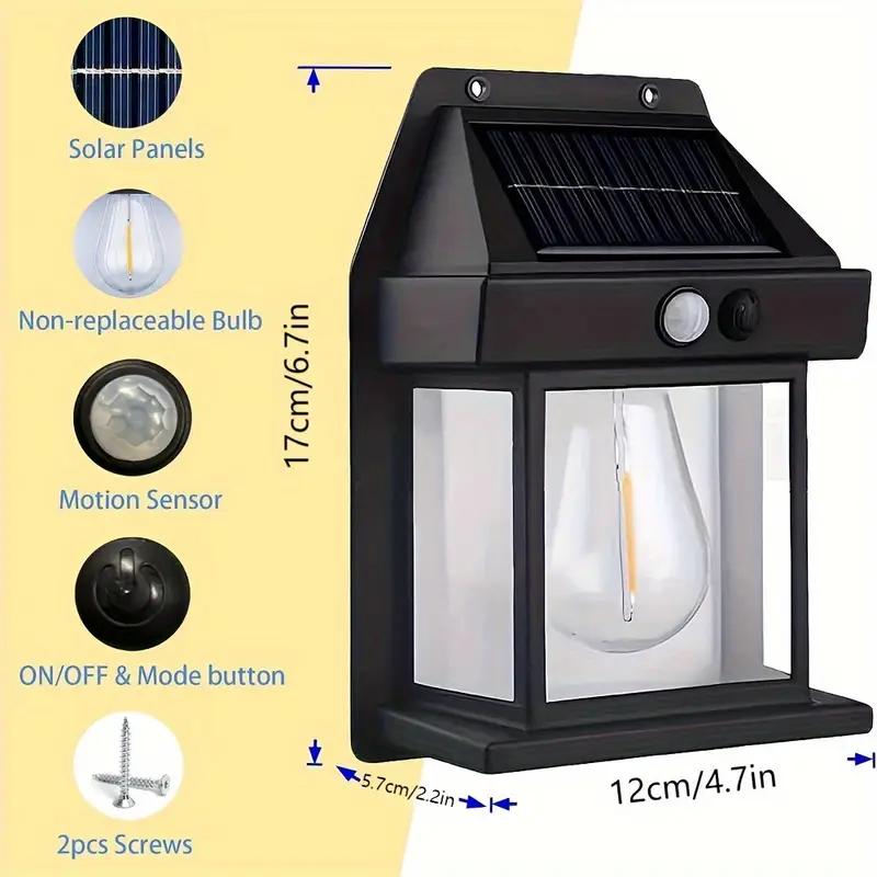 2-Pack Solar Motion Sensor Wall Lights for Outdoor Security