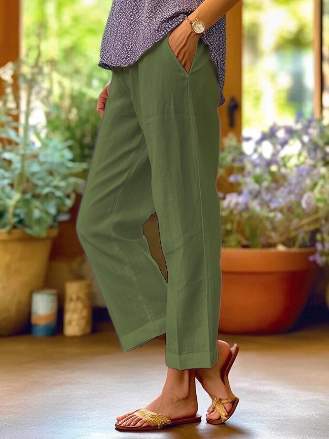 Leinen-Baumwoll-Leinen-Loose-Pants