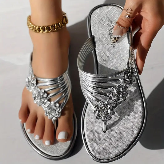 Women's Floral Flat  Fashionable Open Toe Non Slip Flip Flops