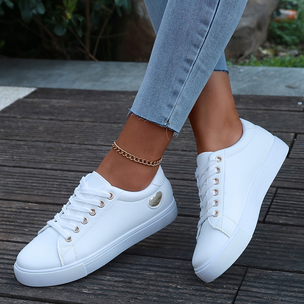 Weiße Low-Top Bequeme Orthopädische Sportsneaker