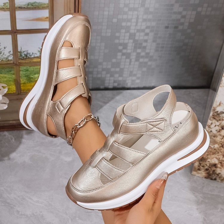 Side Zipper Comfortable Lightweight Wedge Sandals