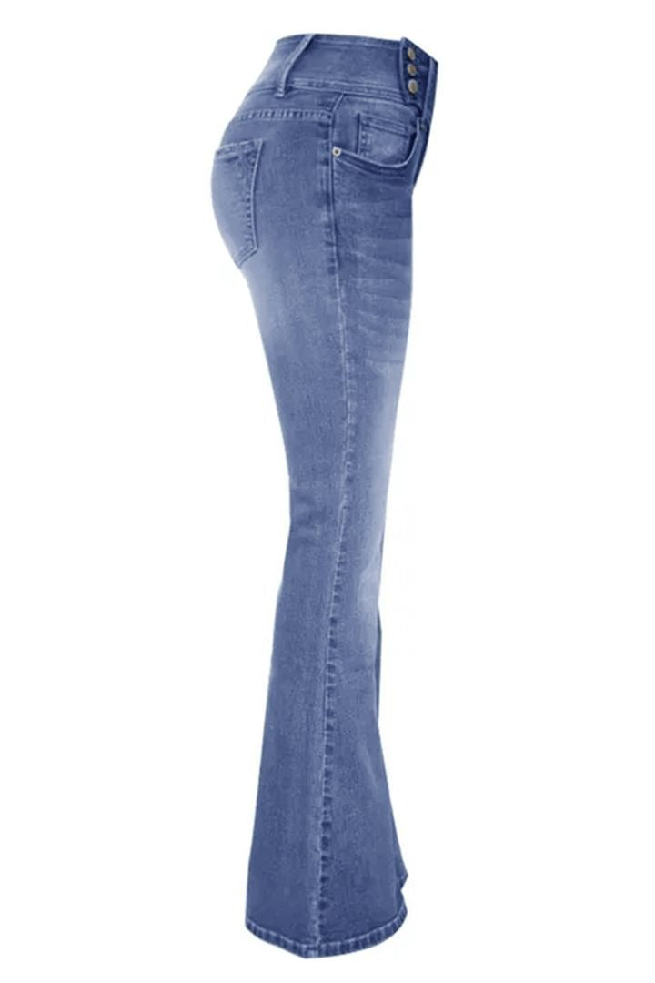 Vintage Knopf Mid Rise Schlagjeans