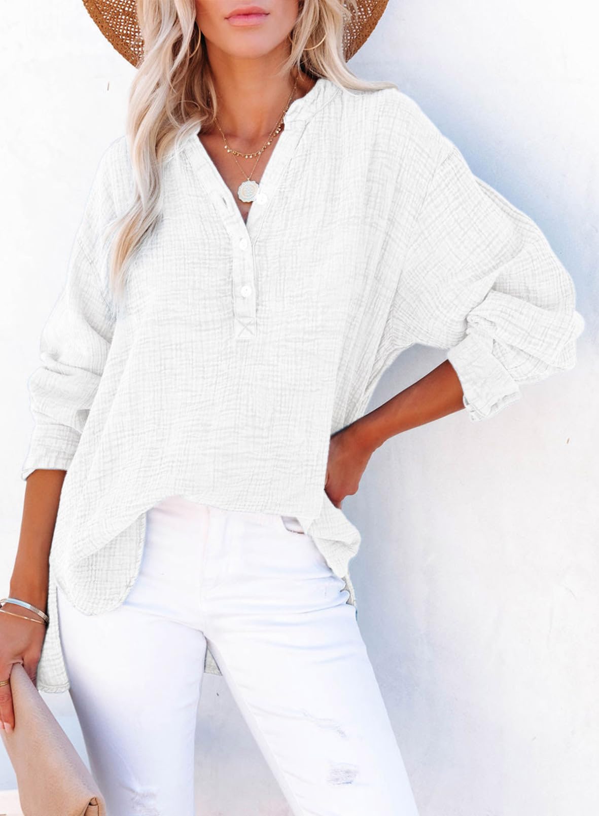 Women's Basic V-Neck Pullover Shirt T-Shirt (Buy 2 Free Shipping)