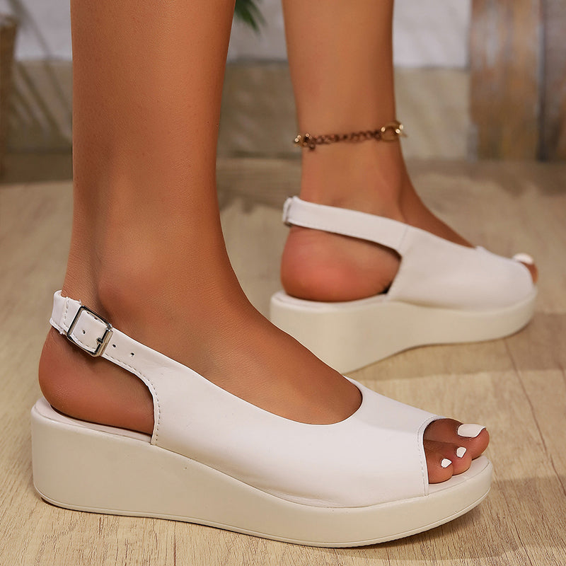 Bequeme Orthopädie-Sandalen für Damen aus weichem Leder mit dicker Sohle