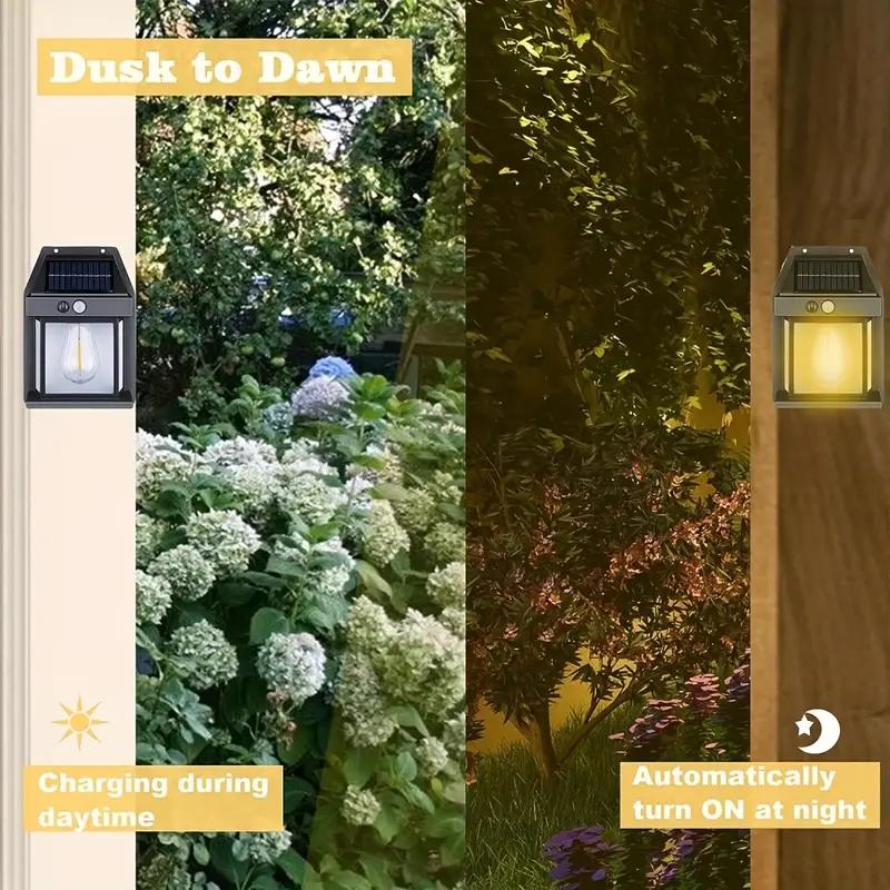 2-Pack Solar Motion Sensor Wall Lights for Outdoor Security