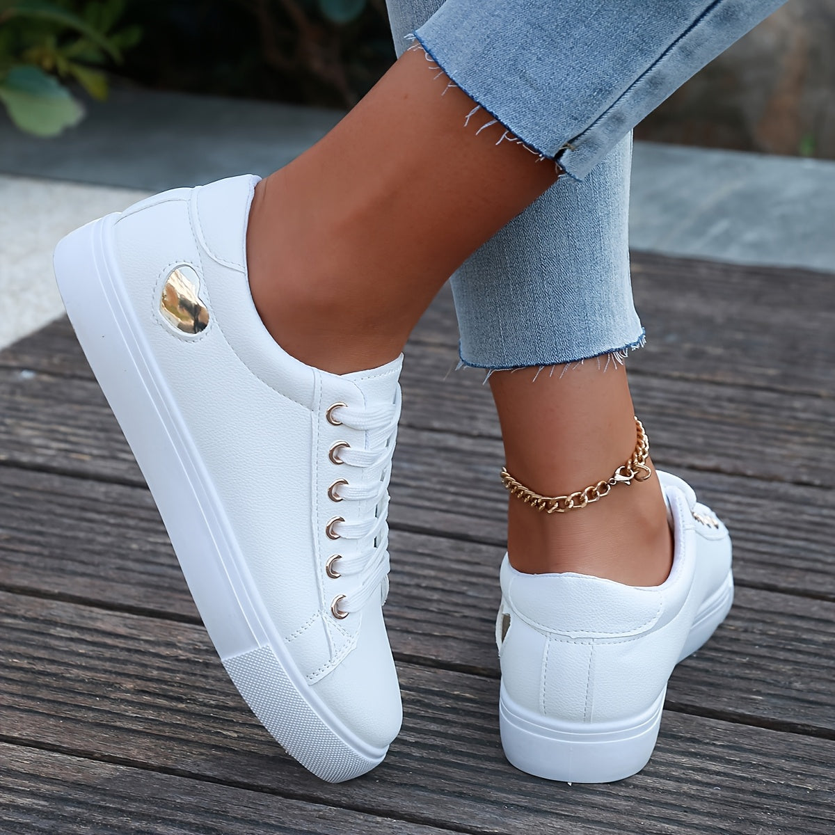 Weiße Low-Top Bequeme Orthopädische Sportsneaker