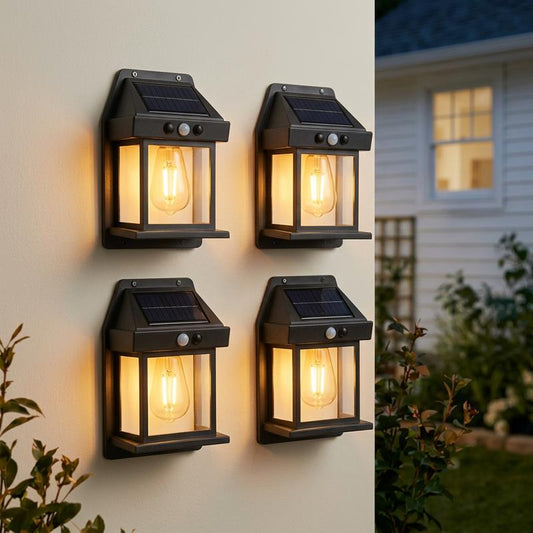 2-Pack Solar Motion Sensor Wall Lights for Outdoor Security