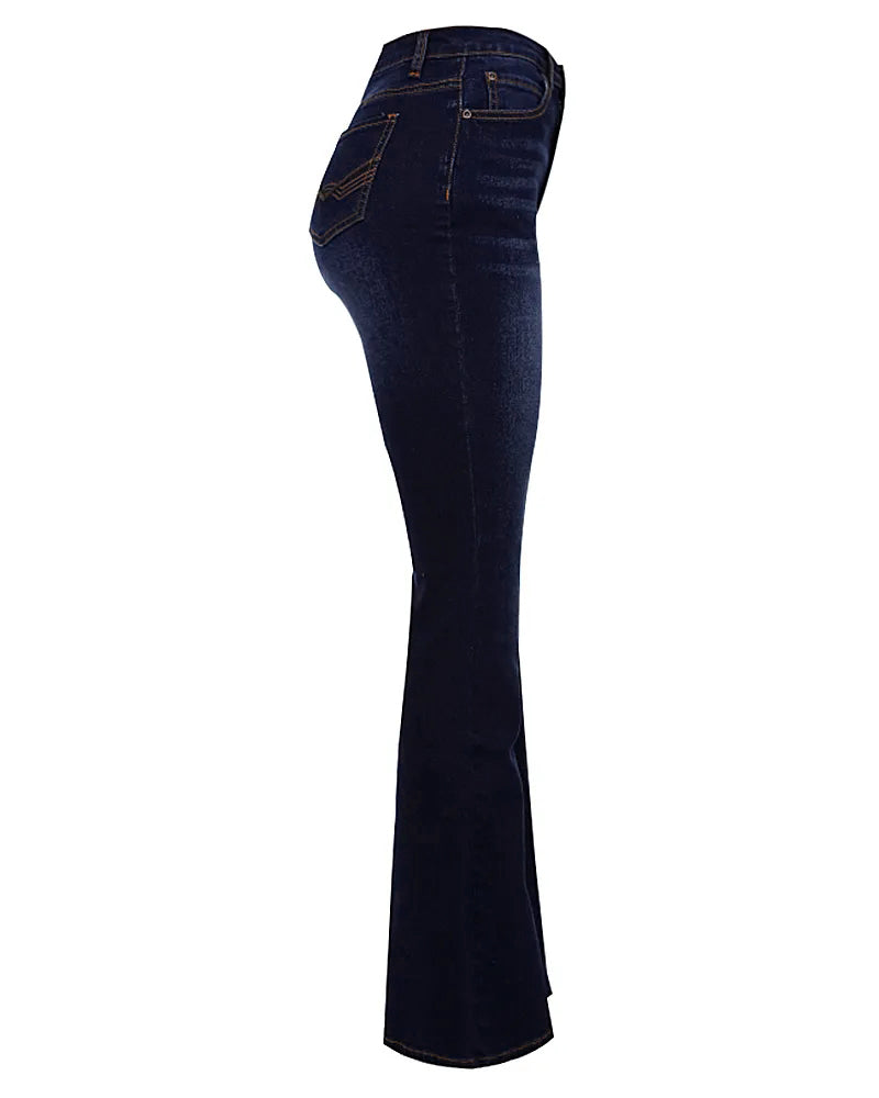 Damen Retro Bootcut Hose mit mittlerer Bundhöhe (2 kaufen, kostenloser Versand)