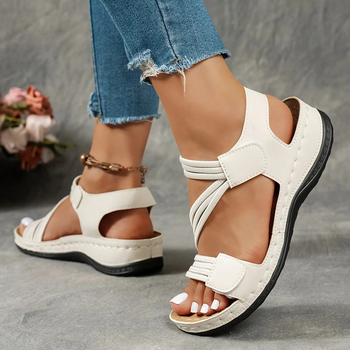Vintage Leather Fisherman Sandals for Women - Comfortable Closed Toe Summer Walking Shoes