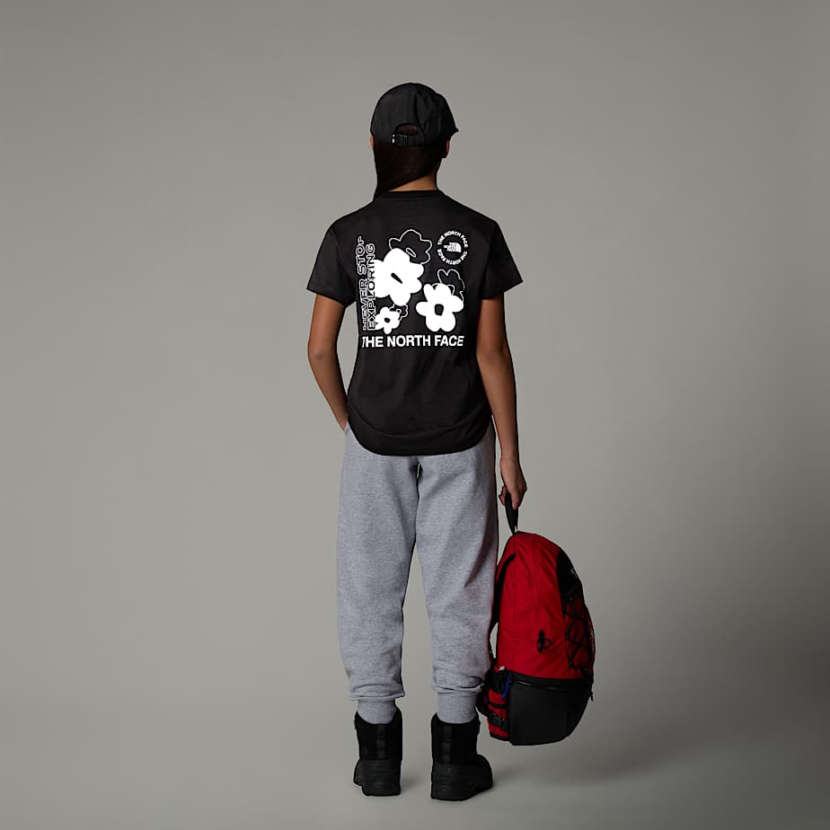 Mädchen T-Shirt mit Blumengrafik und Relaxed Fit