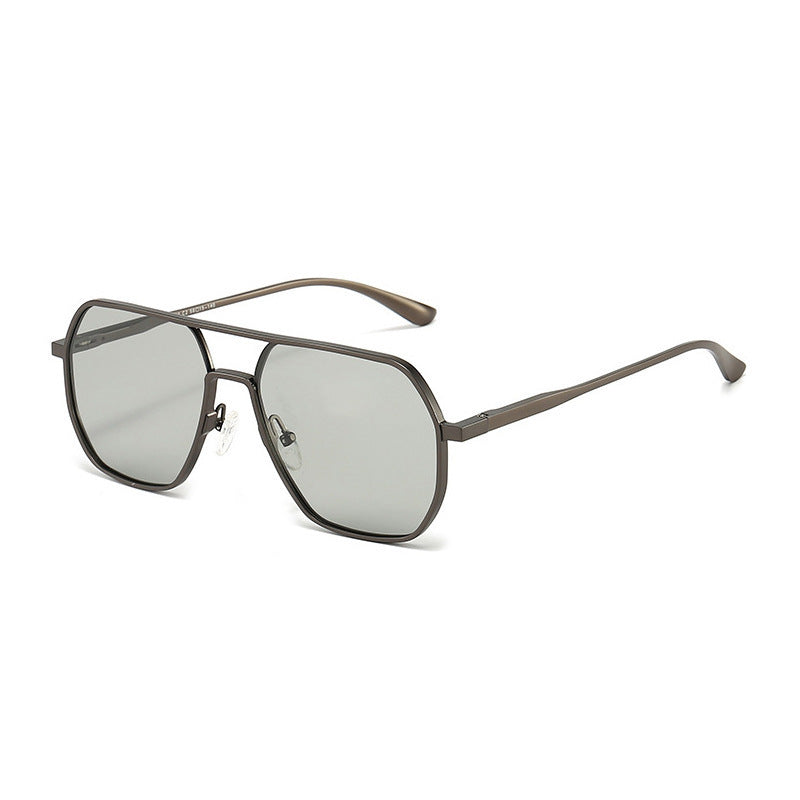 Luxury Metal Photochromic Sunglasses Polarized Stylish Chameleon Anti-glare Driving Shades UV400