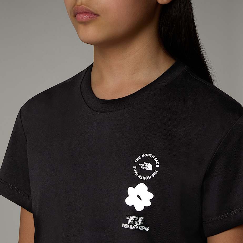 Mädchen T-Shirt mit Blumengrafik und Relaxed Fit