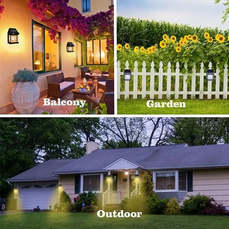2-Pack Solar Motion Sensor Wall Lights for Outdoor Security