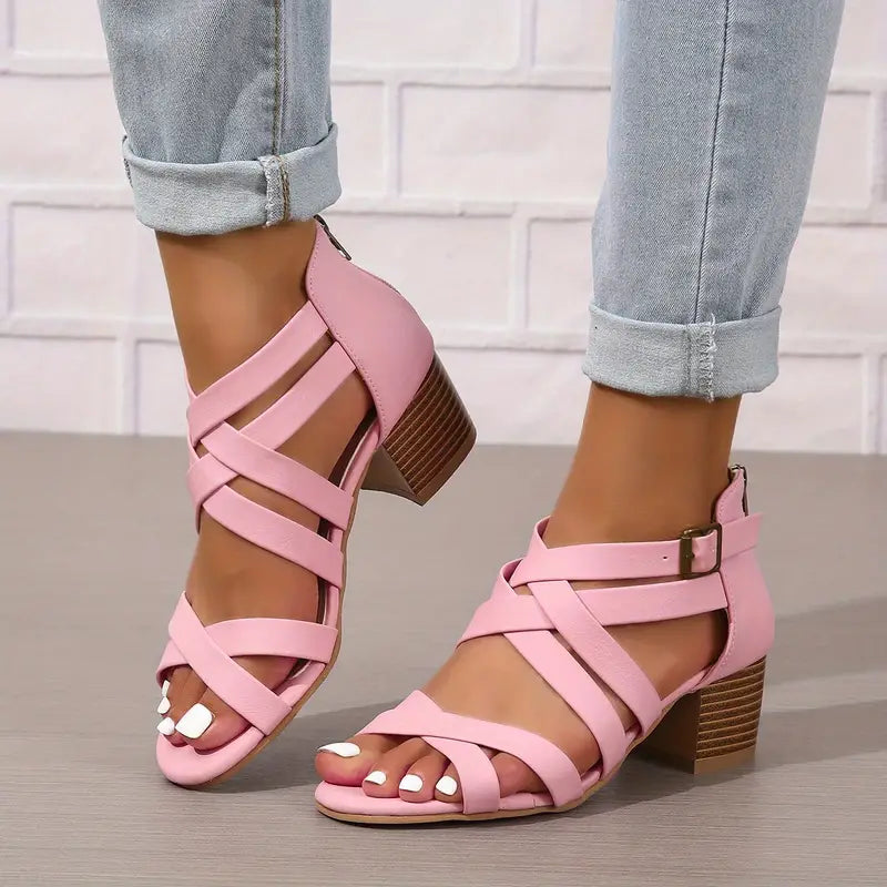 Women's Retro Stacked Heeled Orthopedic Sandals
