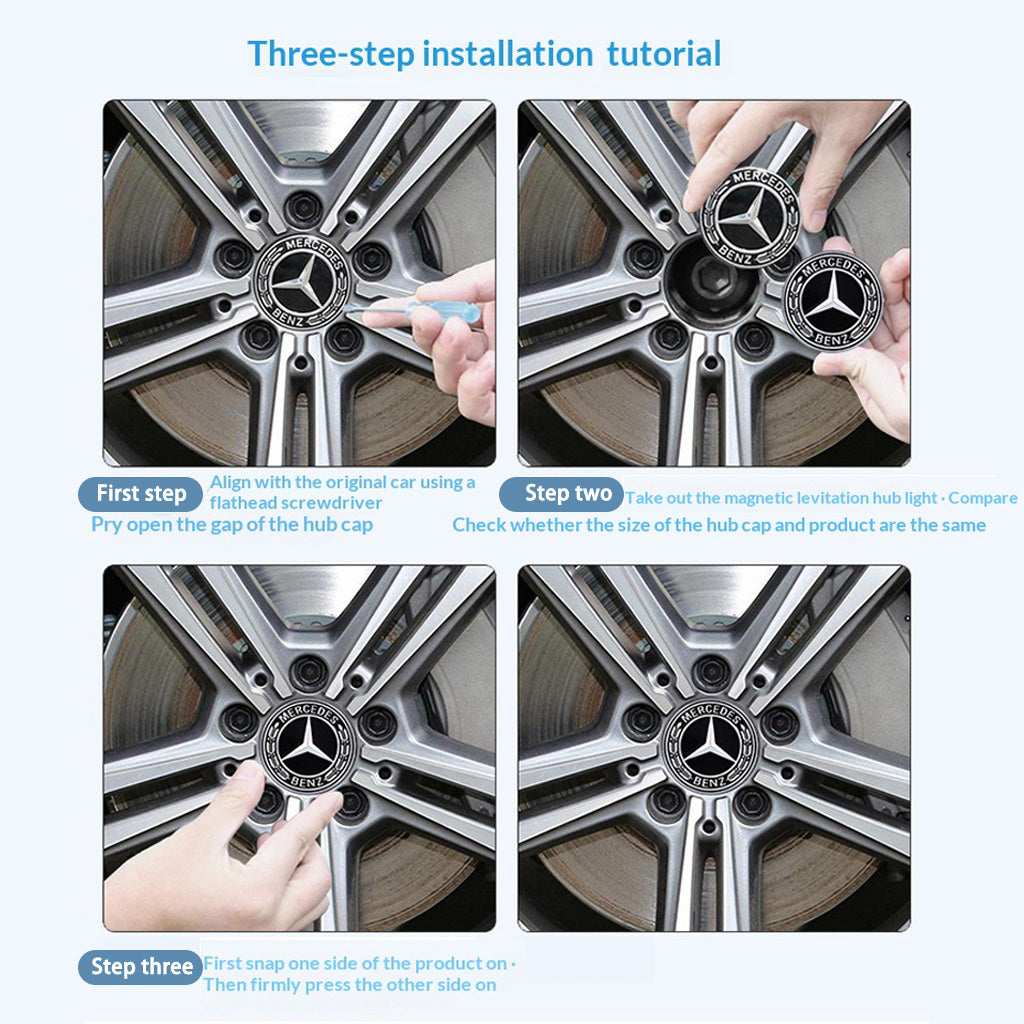 4PCS Self-powered Car Wheel Hub Floating Center Caps