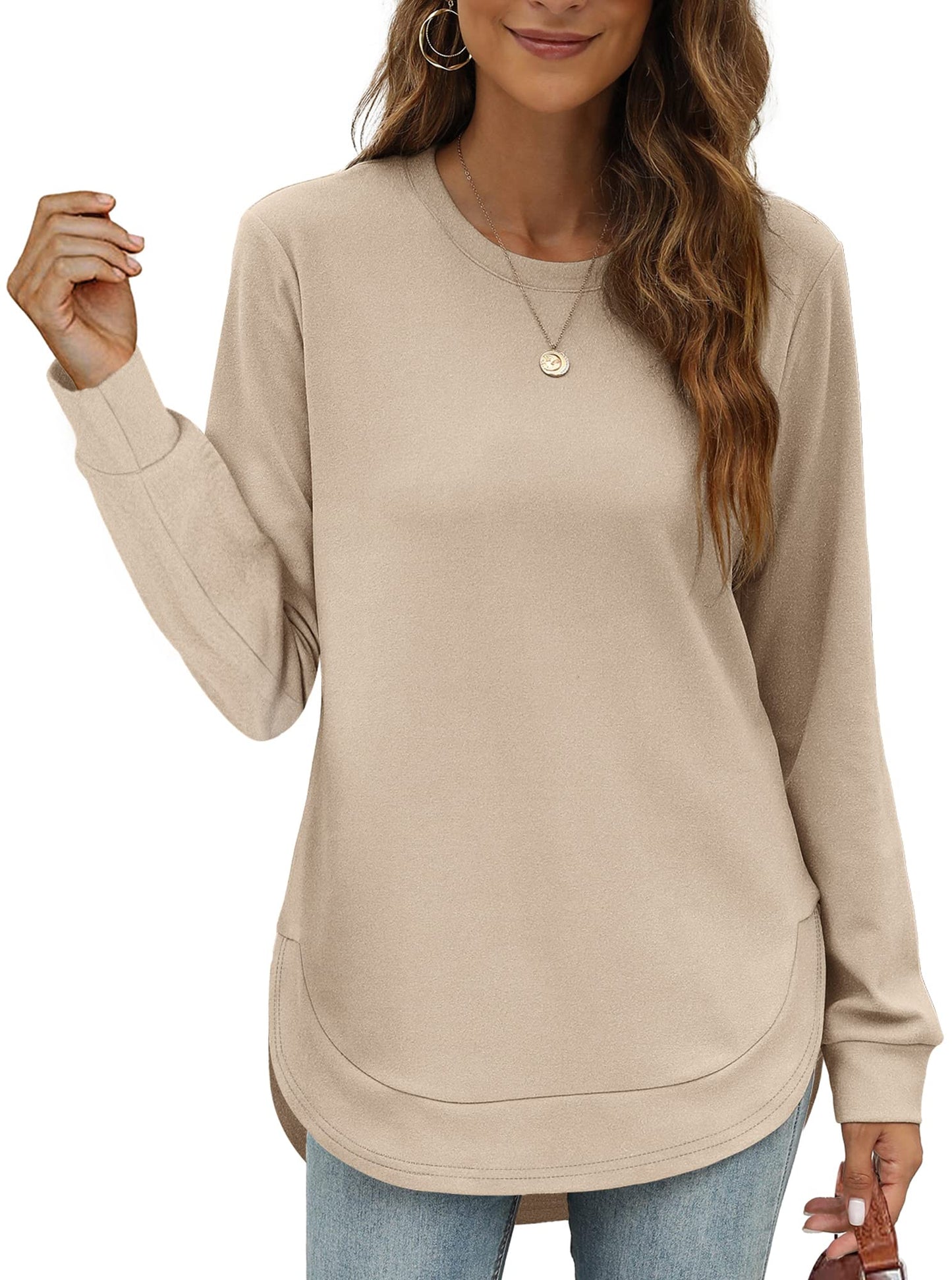 Women's High Low Curved Hem Tops (Buy 2 Free Shipping)
