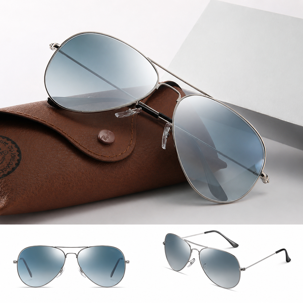 Classic Aviator Sunglasses with Glass Lenses