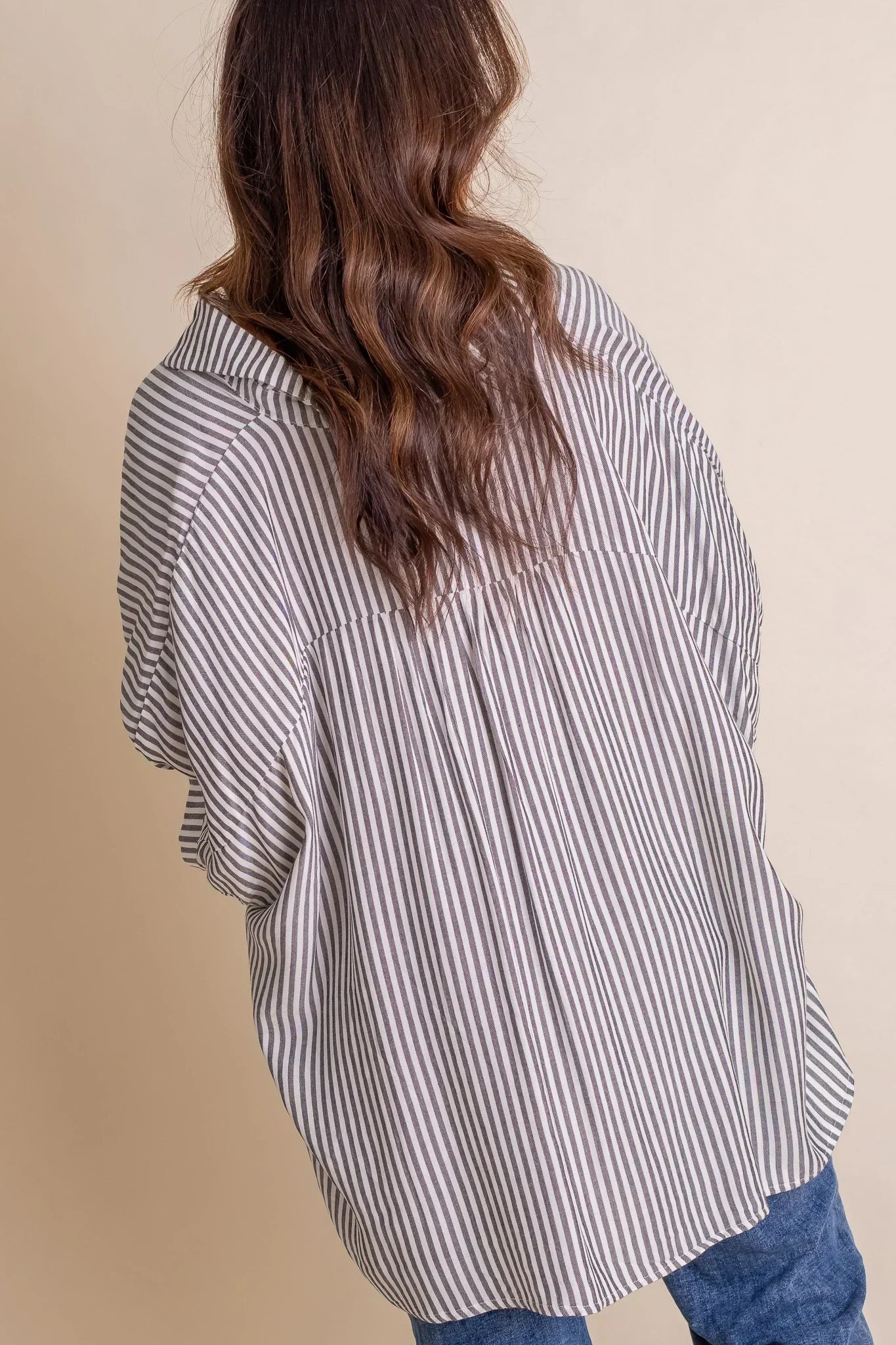 Black Friday Angebote - Oversized gestreiftes Damen-Hemd (2 kaufen, kostenloser Versand)