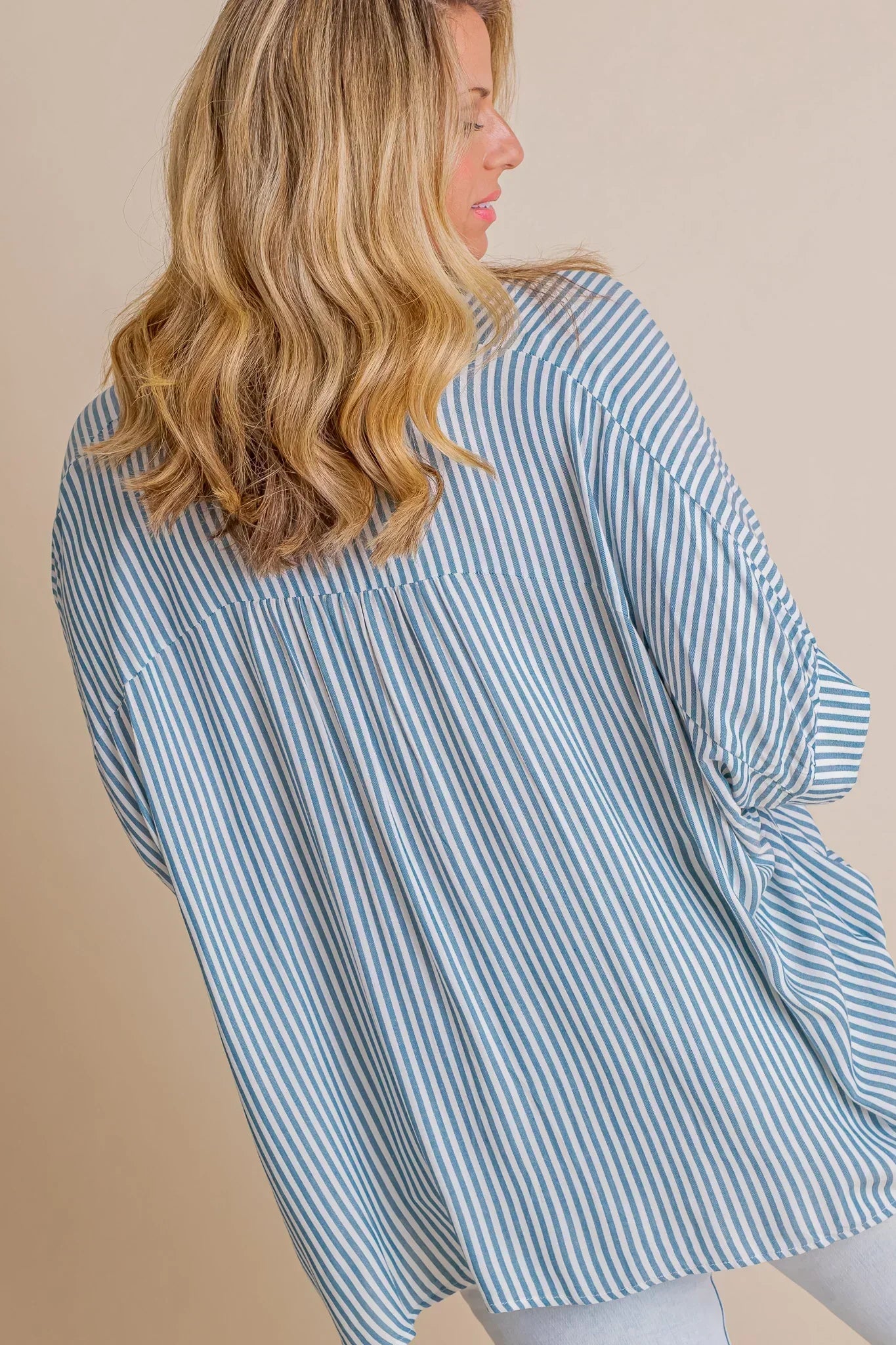 Black Friday Angebote - Oversized gestreiftes Damen-Hemd (2 kaufen, kostenloser Versand)