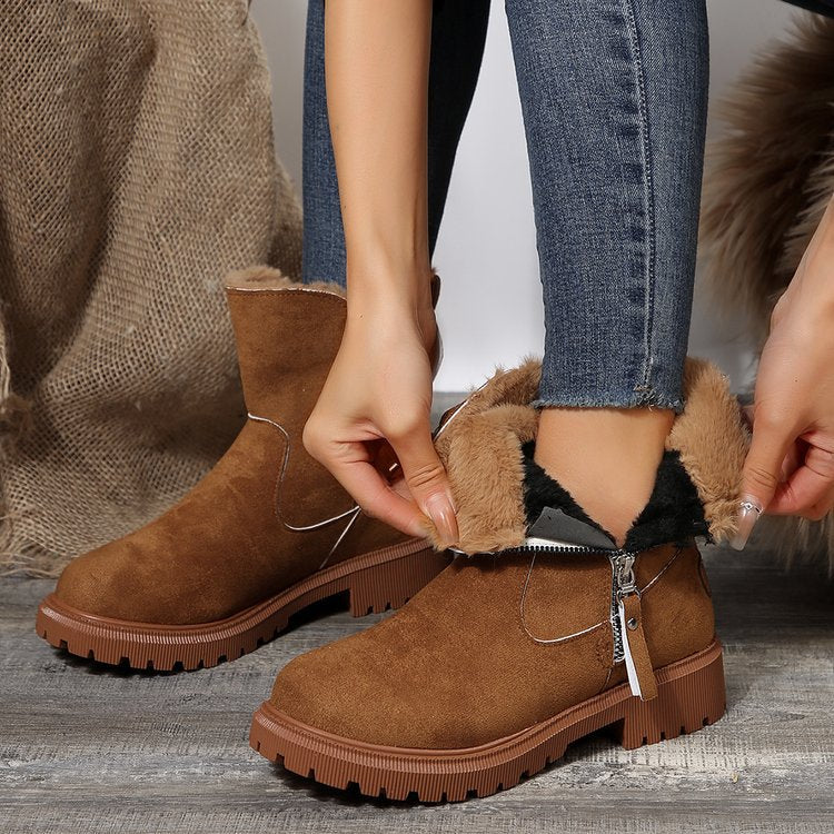 Women's Plush-Lined Ankle Martin Zipper Boots ( BUY 2 FREE SHIPPING )