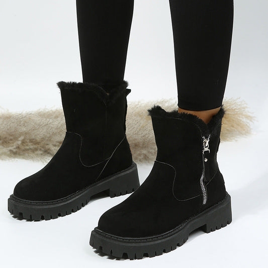 Gefütterte Martin-Stiefeletten mit Reißverschluss für Damen ( 2 KAUFEN, VERSAND KOSTENLOS )
