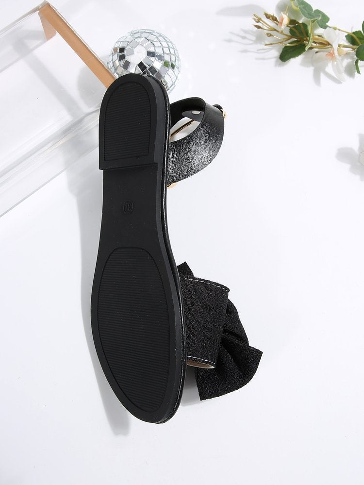 Women’s Bow Flat Sandals – Comfortable Casual Summer Shoes