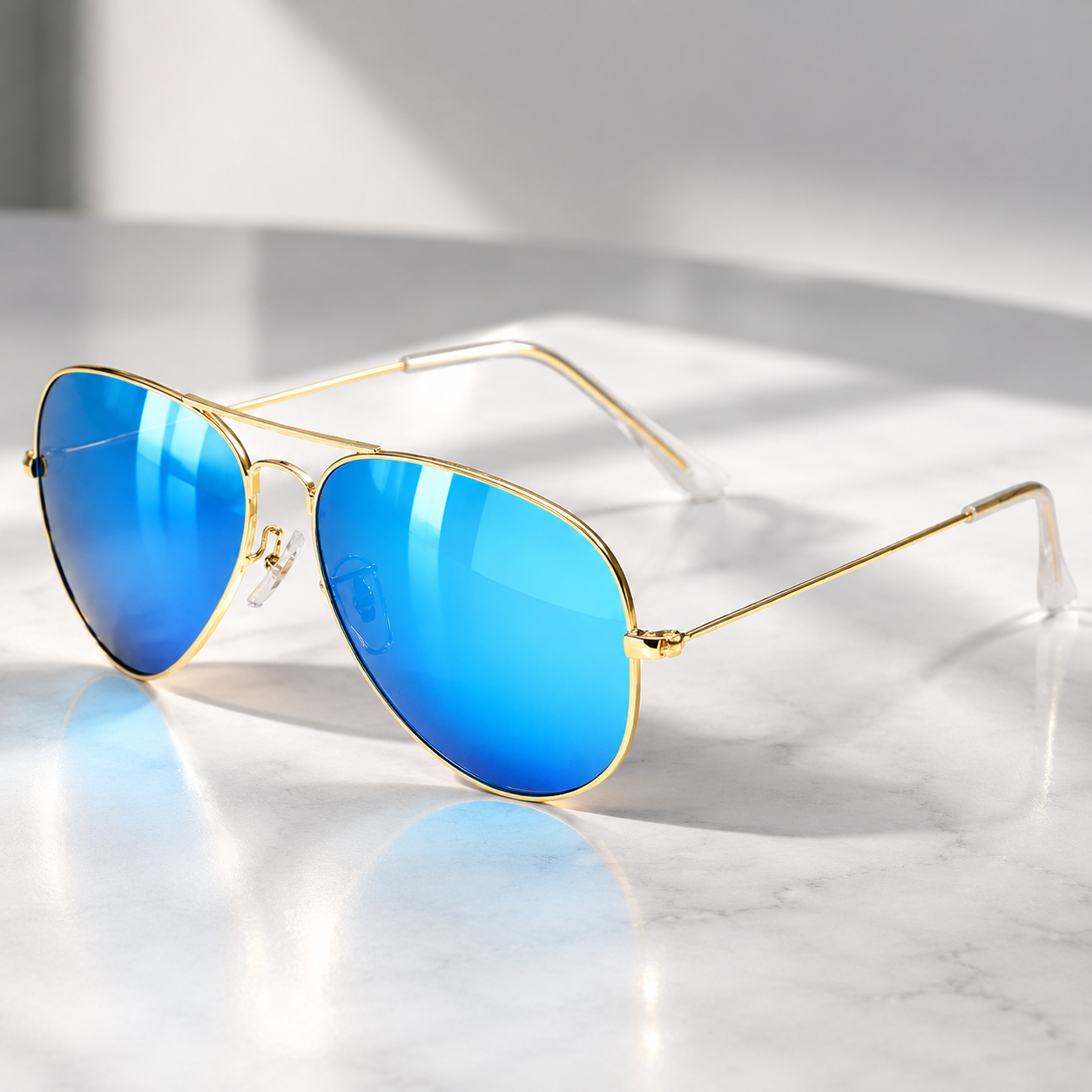 Classic Aviator Sunglasses with Glass Lenses